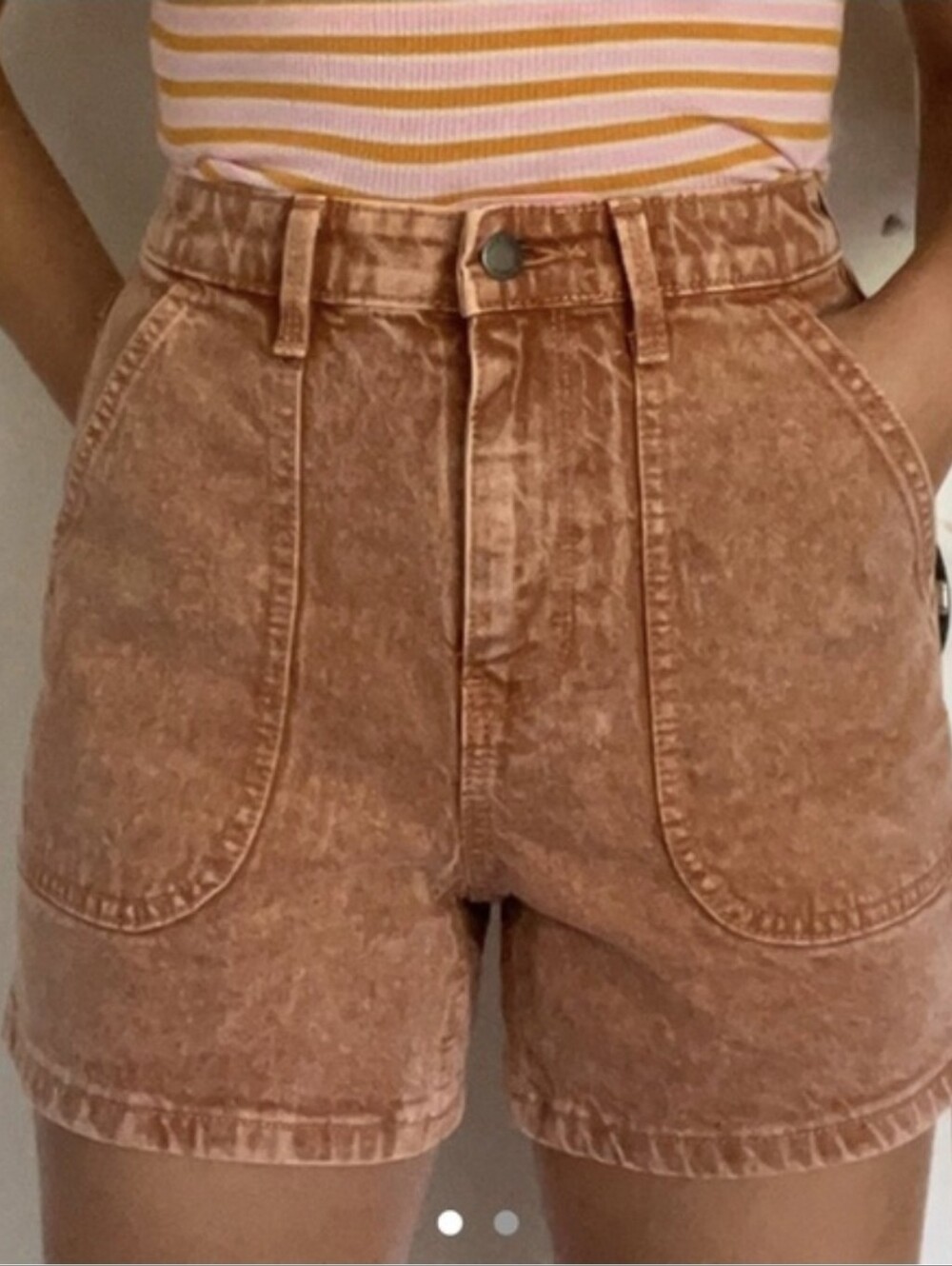 Universal Thread Rust Brown High-Waist Pocket Shorts